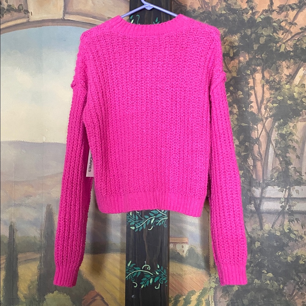 Chunky Knit Fuchsia Pullover Sweater - Picture 2 of 4